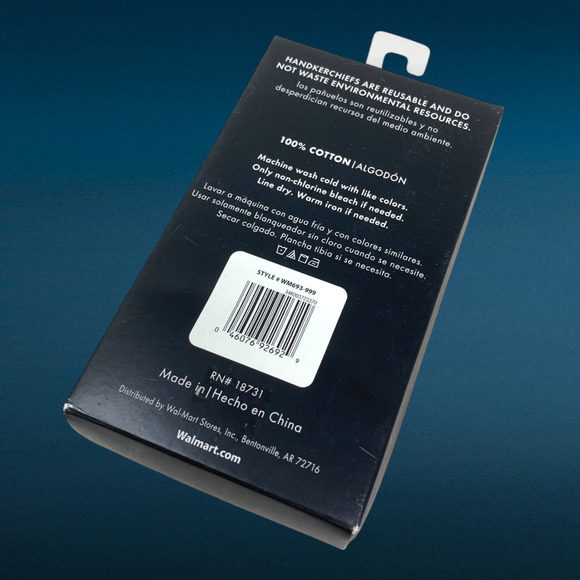 NEW George 3 Pack Men's Fine Woven 100% Cotton Handkerchiefs Gray Black White - Picture 2 of 2